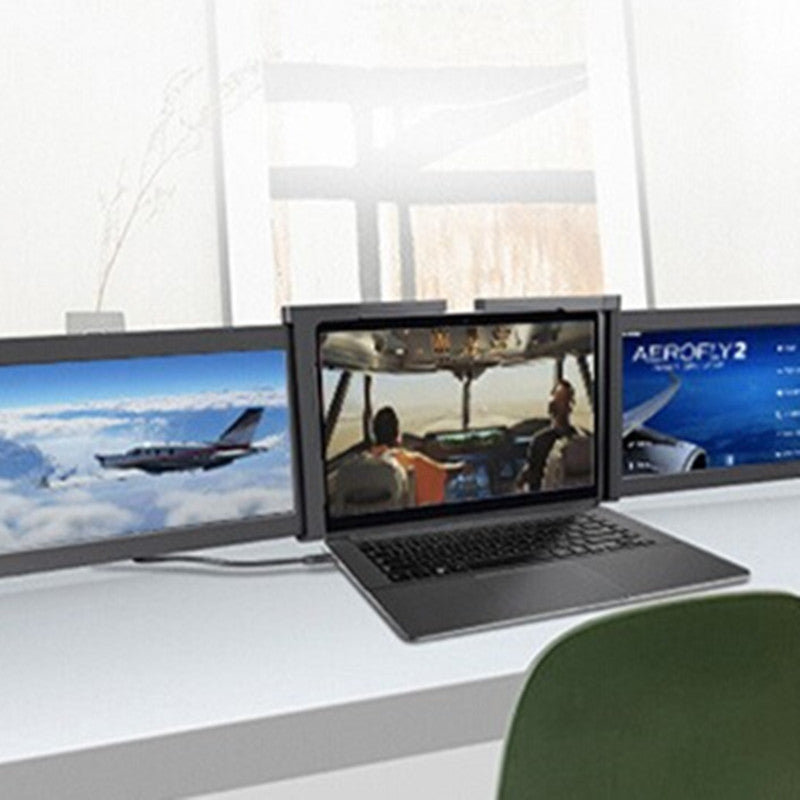 Front view of the 12.2-inch portable dual screen monitor with full HD resolution.