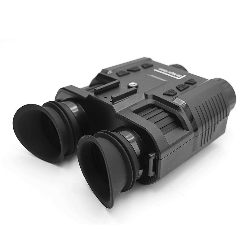 HD night vision binoculars neatly packed in a protective hard case for safe storage.