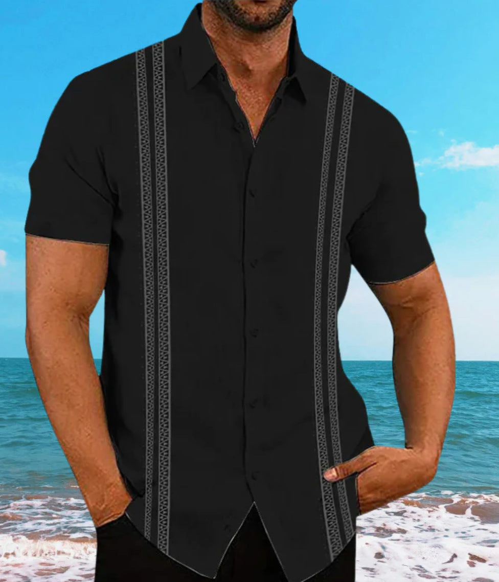 HX_A10 floral shirt worn with sunglasses in casual street look