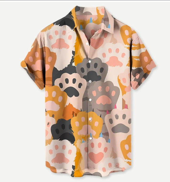 HX_A13 short sleeve floral shirt showing fit and cut