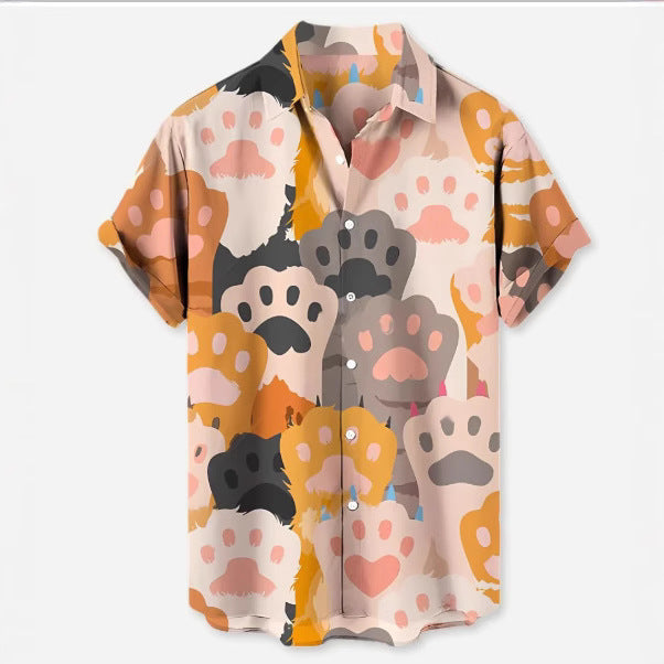 HX_A5 floral shirt worn open in cardigan style