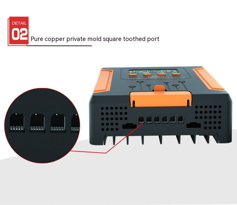 Image displaying the solar controller's nominal charging current capacity of 60A.