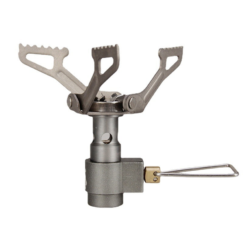 High-speed rotary flame titanium camping stove for quick and efficient outdoor cooking.