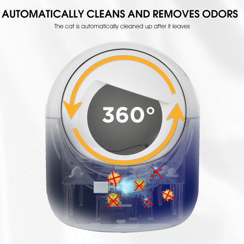 Smart Automatic Litter Box displayed in a sleek and modern home environment.