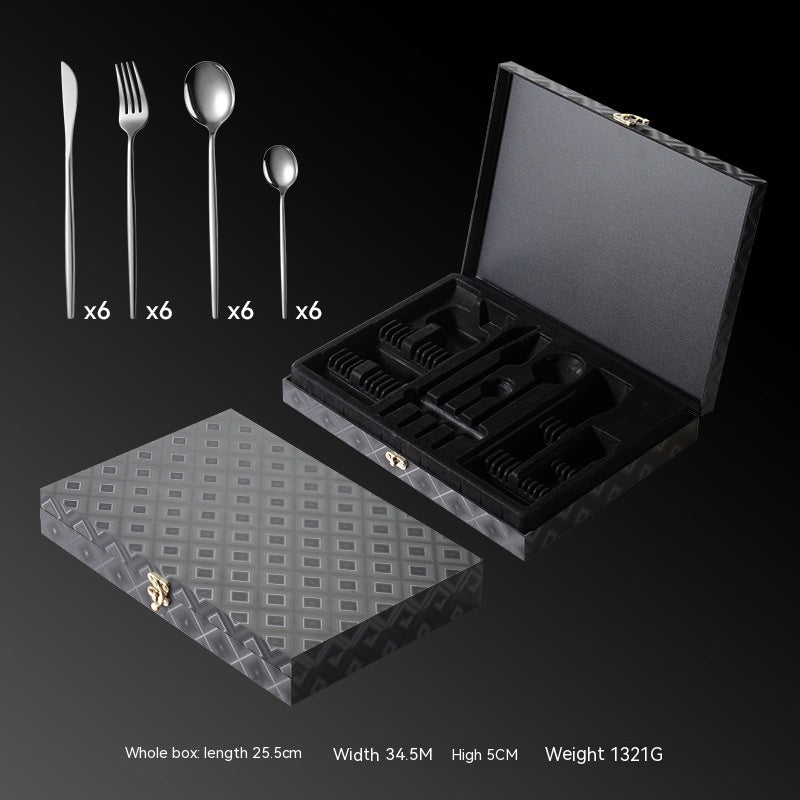 Portuguese titanium-plated tableware set in natural color, perfect for casual and formal dining.