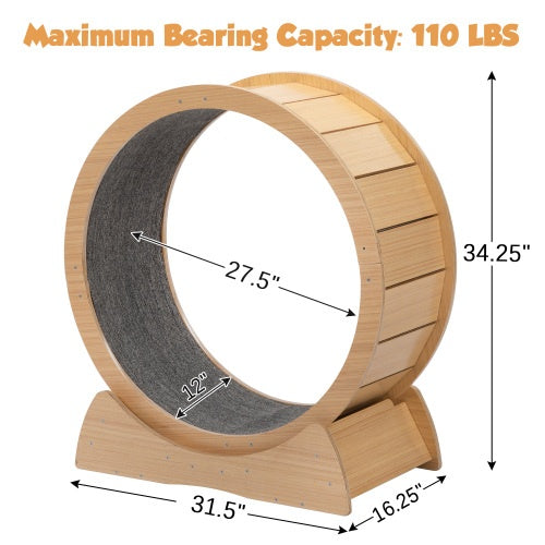 Eco-friendly wooden cat wheel with smooth finish