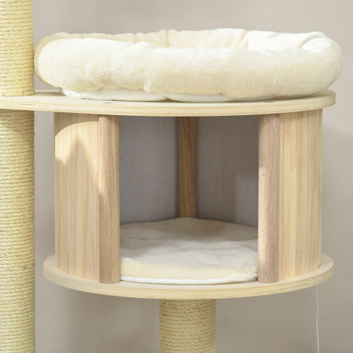 Ultra-soft cushions on each level of cat tree for comfort and rest
