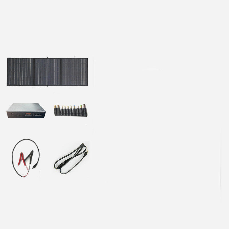 Foldable 200W solar panel designed for outdoor activities like camping and RV trips.