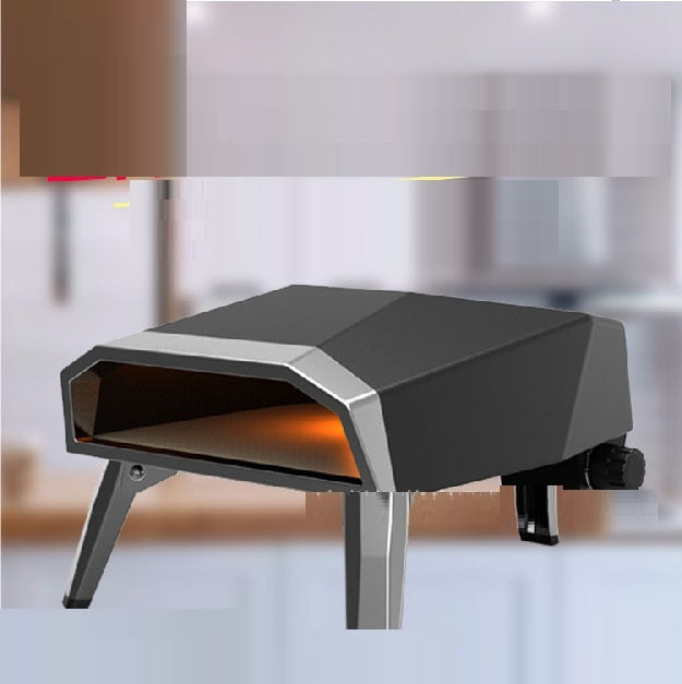 Front view of portable gas oven with die-cast aluminum front cover and SPCC powder-coated top.