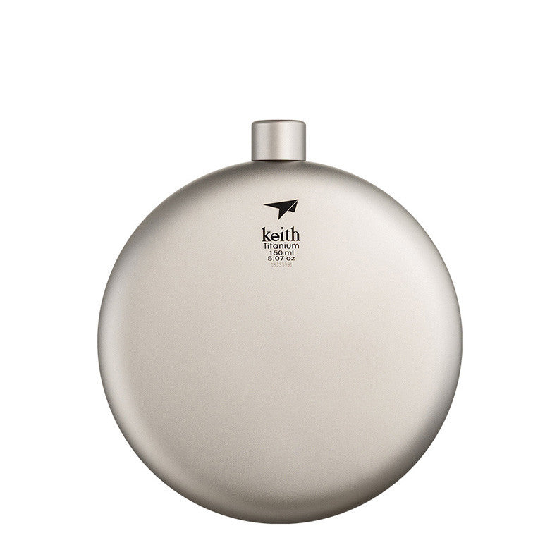 Sleek Pure Titanium Hip Flask with 150ml Capacity for Outdoor Use