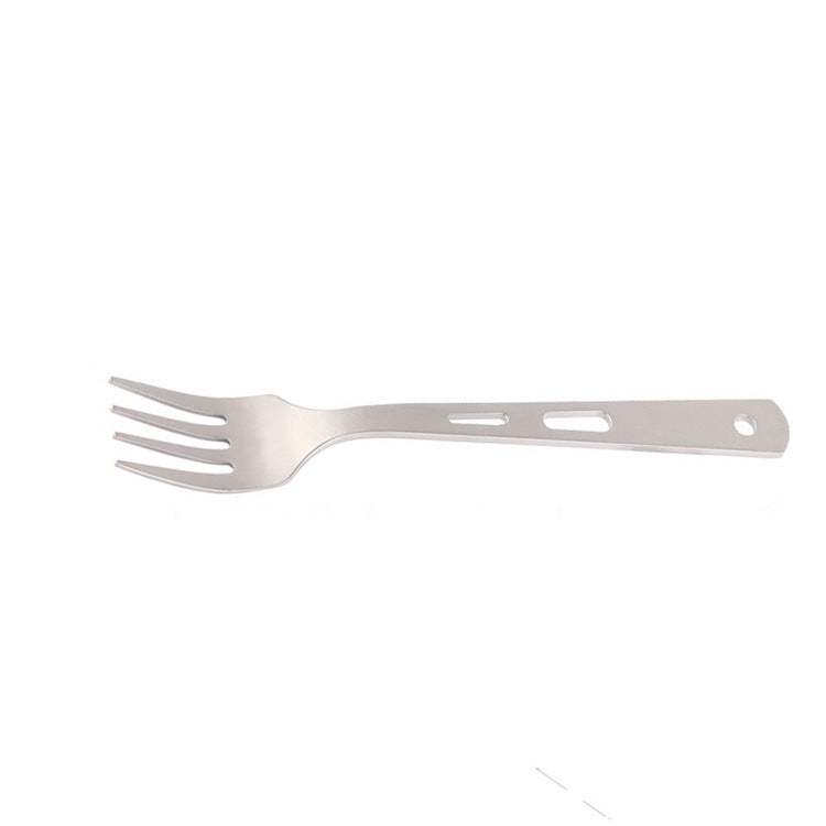 Titanium utensils set with minimalist carrying case for on-the-go use