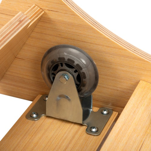 Quiet and stable wooden cat exercise wheel close-up