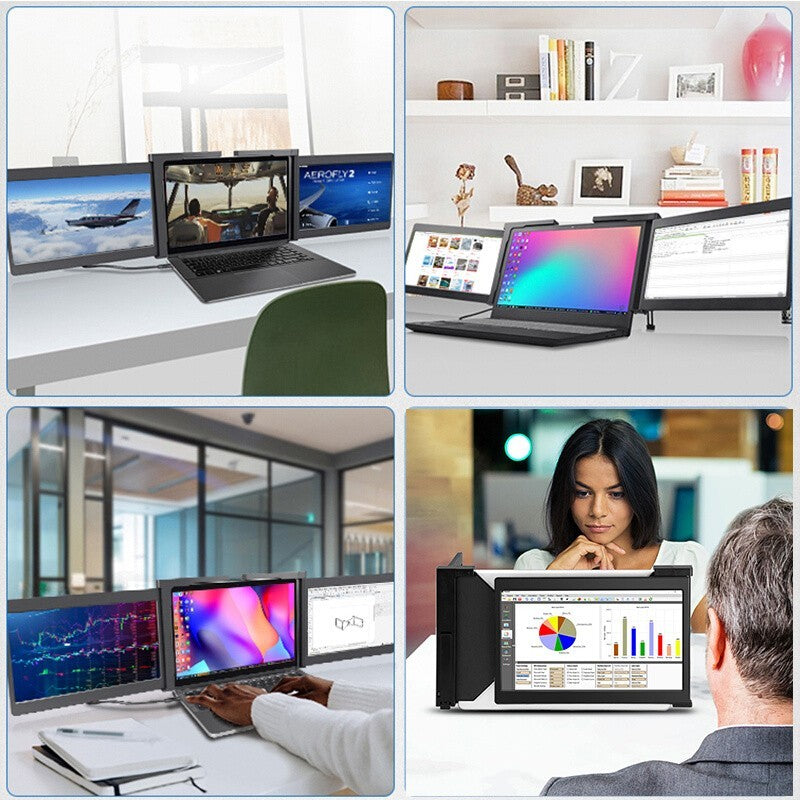 Compact and slim design of the 12.2-inch portable HD monitor, perfect for travel.