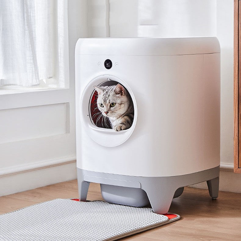 Xiaopei Smart Cat Litter Box highlighting WiFi and Bluetooth connectivity features.