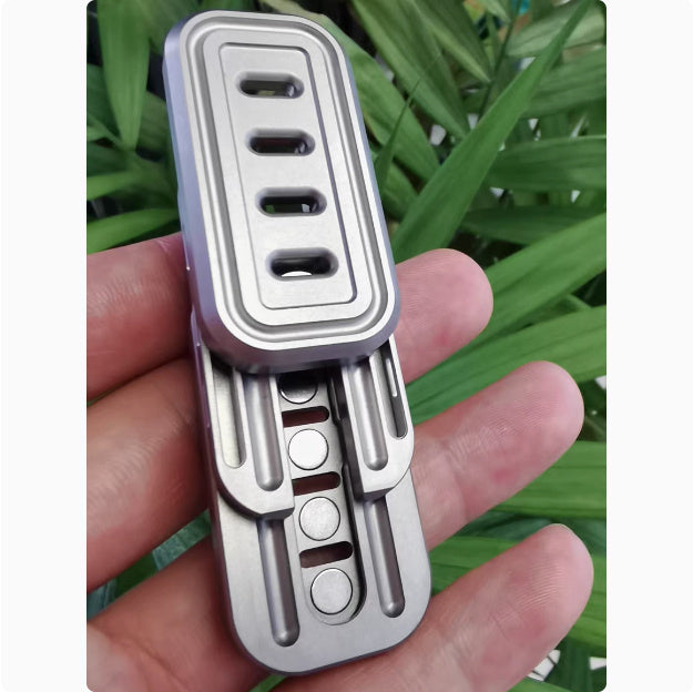 Child Using the Tuning Fork Push Card Toy for Relaxation