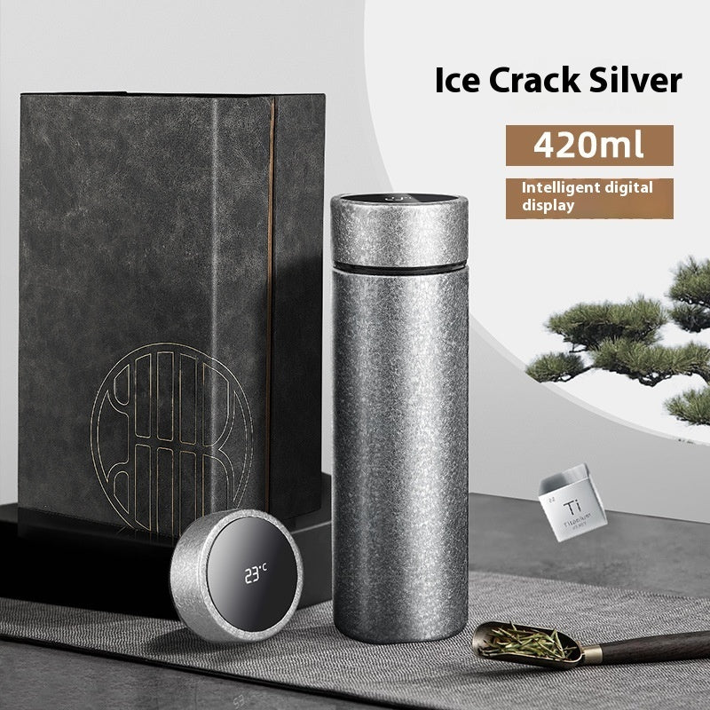 420ml Pure Titanium Vacuum Tumbler for Hot & Cold Beverages