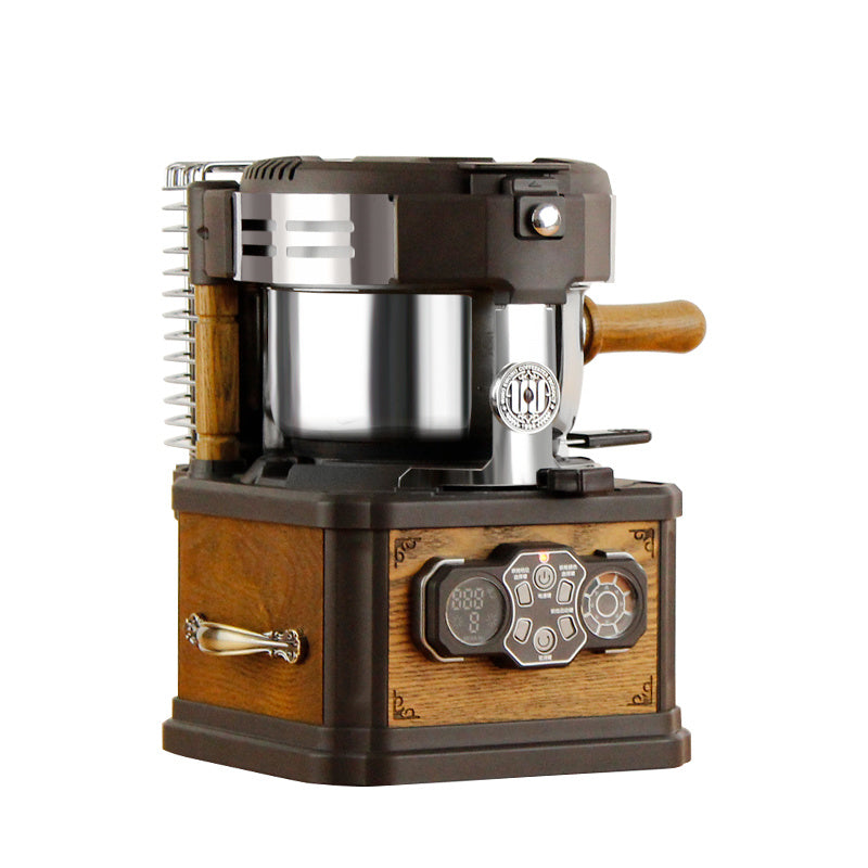 Retro coffee bean roaster made from durable materials for long-lasting use.