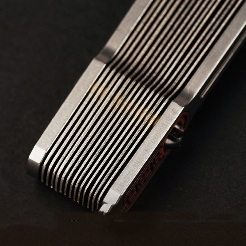 Close-Up of the Premium Materials Used in the Mini Folding Fan