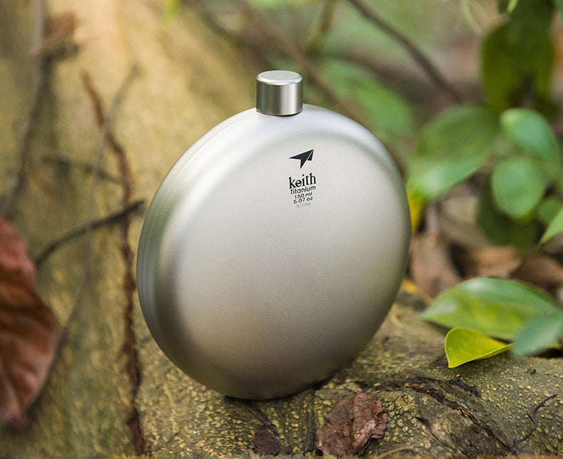 Compact Pure Titanium Hip Flask Perfect for Travel and Outdoor Activities