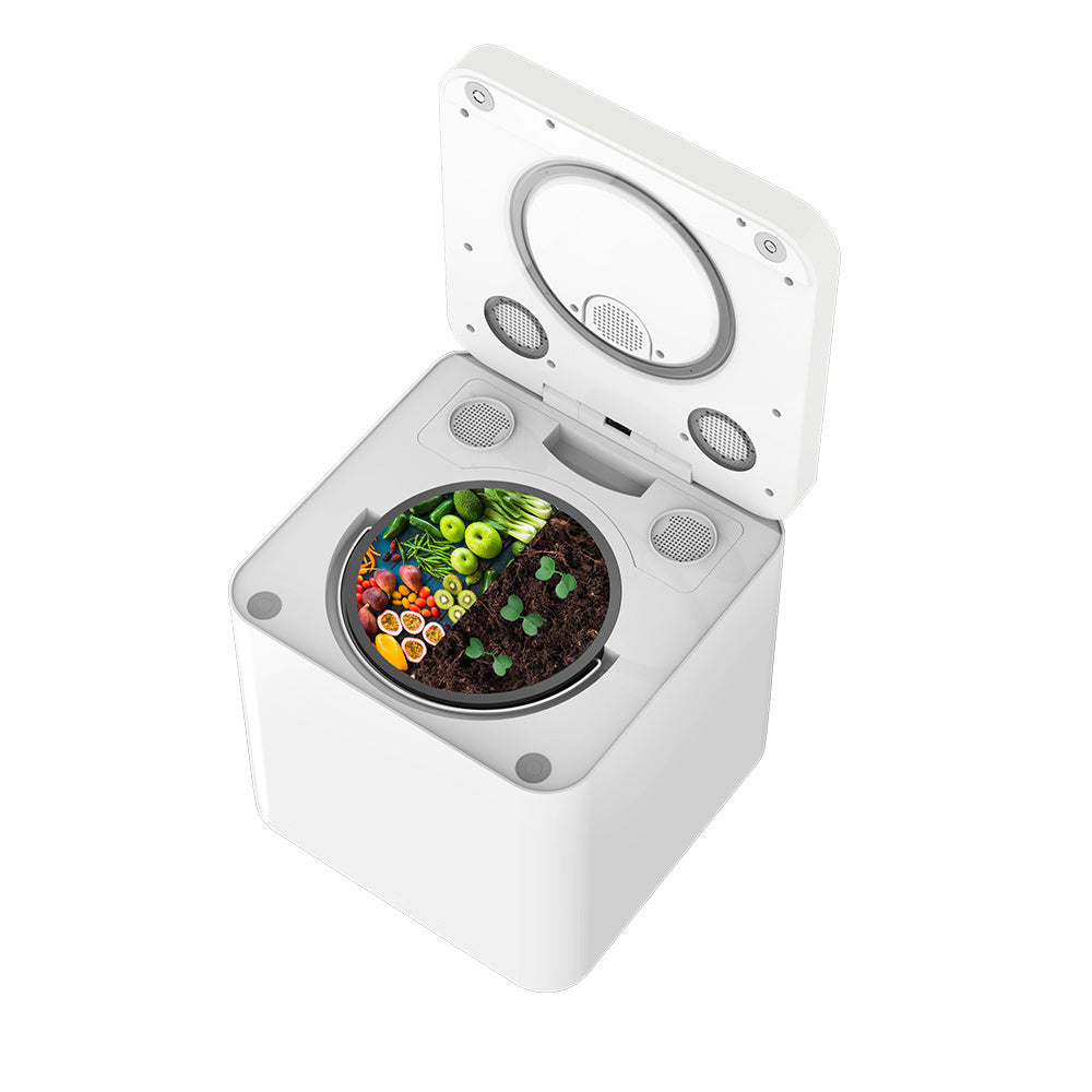 Control panel on BEECO™ electric composter showing one-touch interface