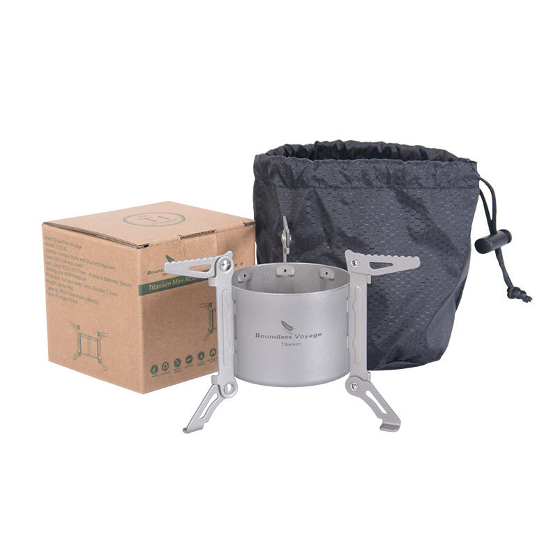 Stove shown as part of a minimalist outdoor cooking kit