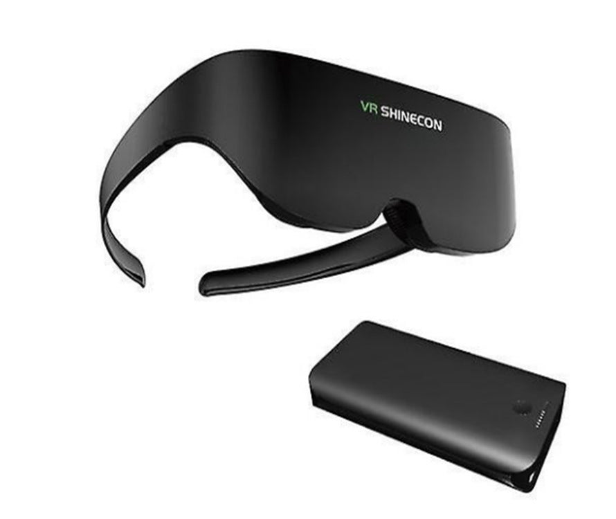 Unboxed VisionCore™ VR Glasses package showing plastic frame contents