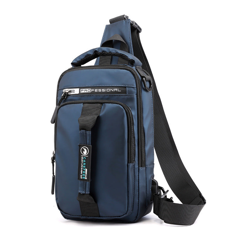 Inside view of backpack showing mobile phone pocket and lining
