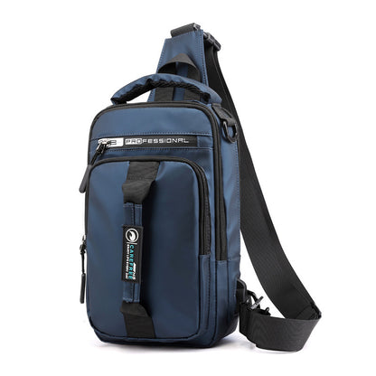 Inside view of backpack showing mobile phone pocket and lining