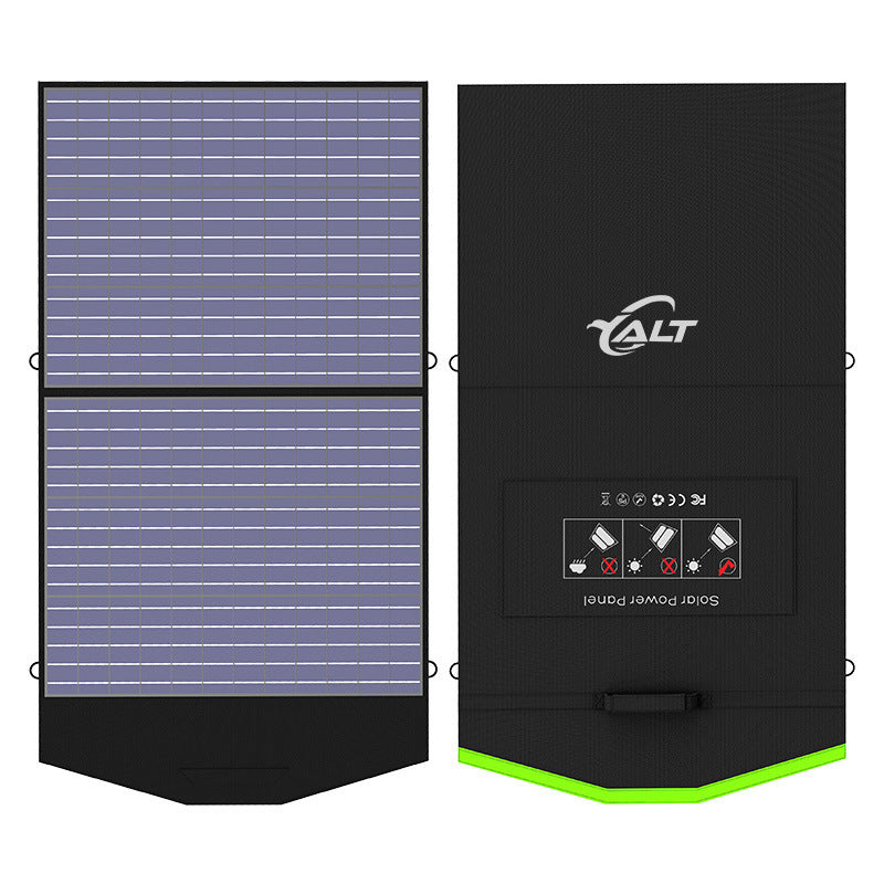200W folding solar panel featuring MC4 to Anderson adapter for versatile connectivity.