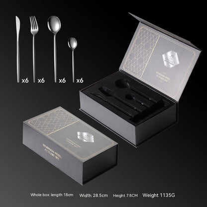 Portuguese Titanium-Plated Western Tableware – 24-Piece Stainless Steel Set - Tresado