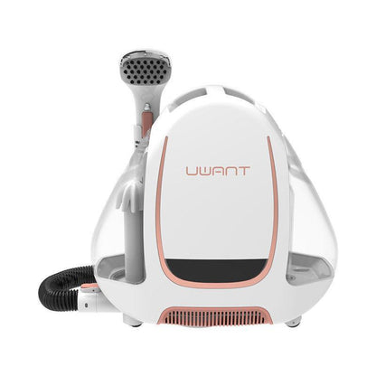 High-power mode of the cleaning machine demonstrating its deep cleaning capabilities on a carpet.