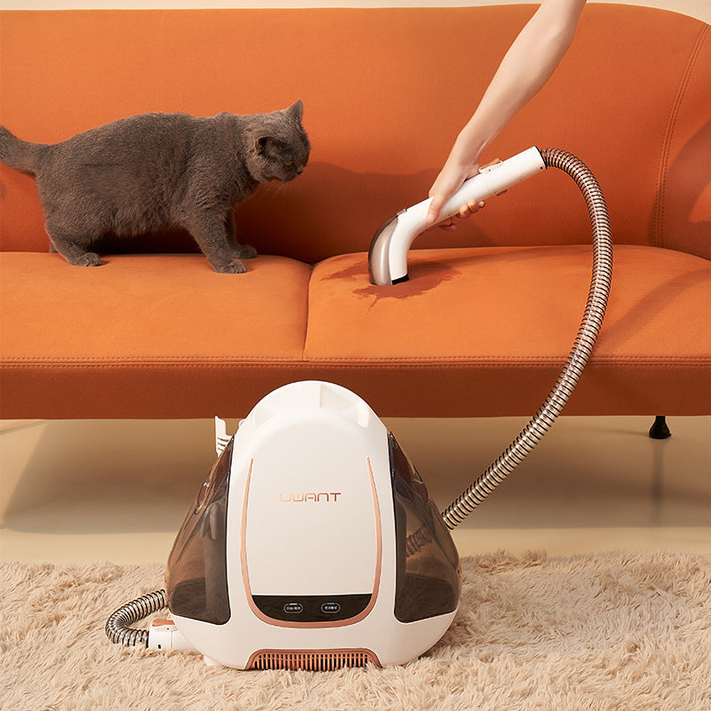 Close-up view of the white Home Carpet, Mattress & Curtain Cleaning Machine.