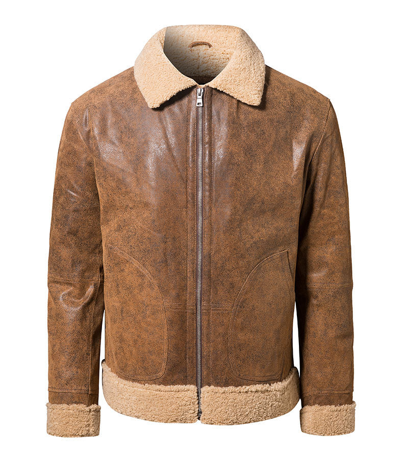 Back view of the Vintage Casual American Leather Jacket in brown, featuring clean tailoring and shoulder details.