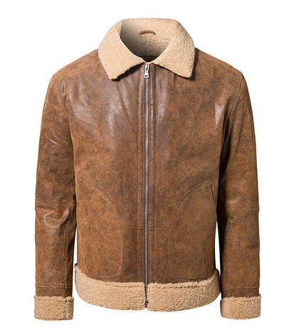 Back view of the Vintage Casual American Leather Jacket in brown, featuring clean tailoring and shoulder details.