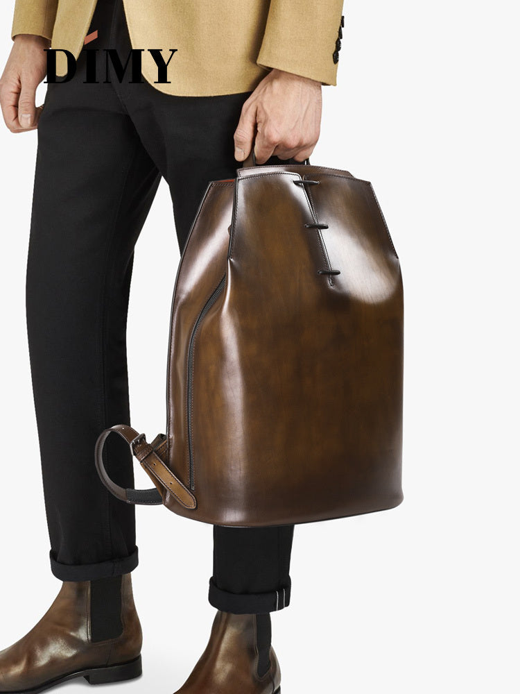 Stylish leather backpack with sturdy straps and sleek design.