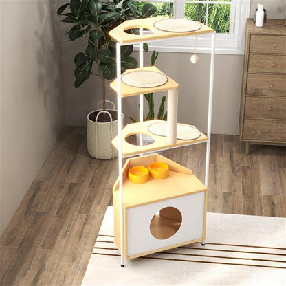 Safe and stable cat furniture with anti-tip system and grip-enhanced surfaces