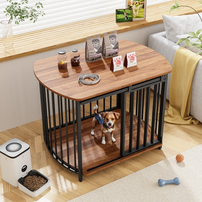 Smooth MDF finish and solid frame structure of indoor dog kennel