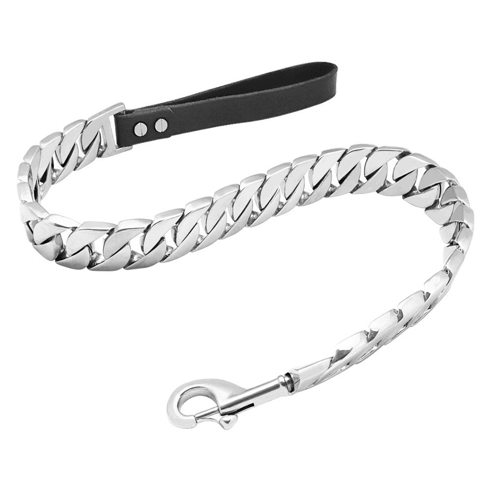 Detailed Close-Up of Titanium-Coated Stainless Steel Leash Clasp