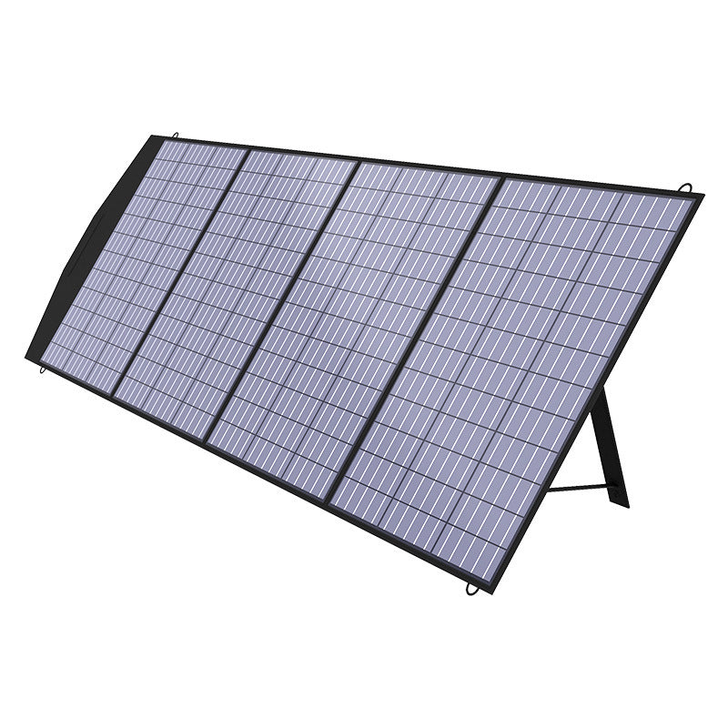 Durable 200W folding solar panel designed for RVs, boats, and camping setups.