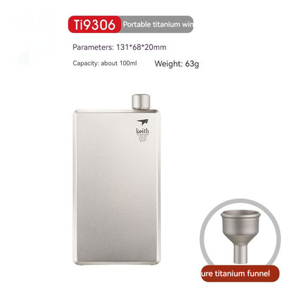 Robust Pure Titanium Wine Pot in a Modern Minimalist Style