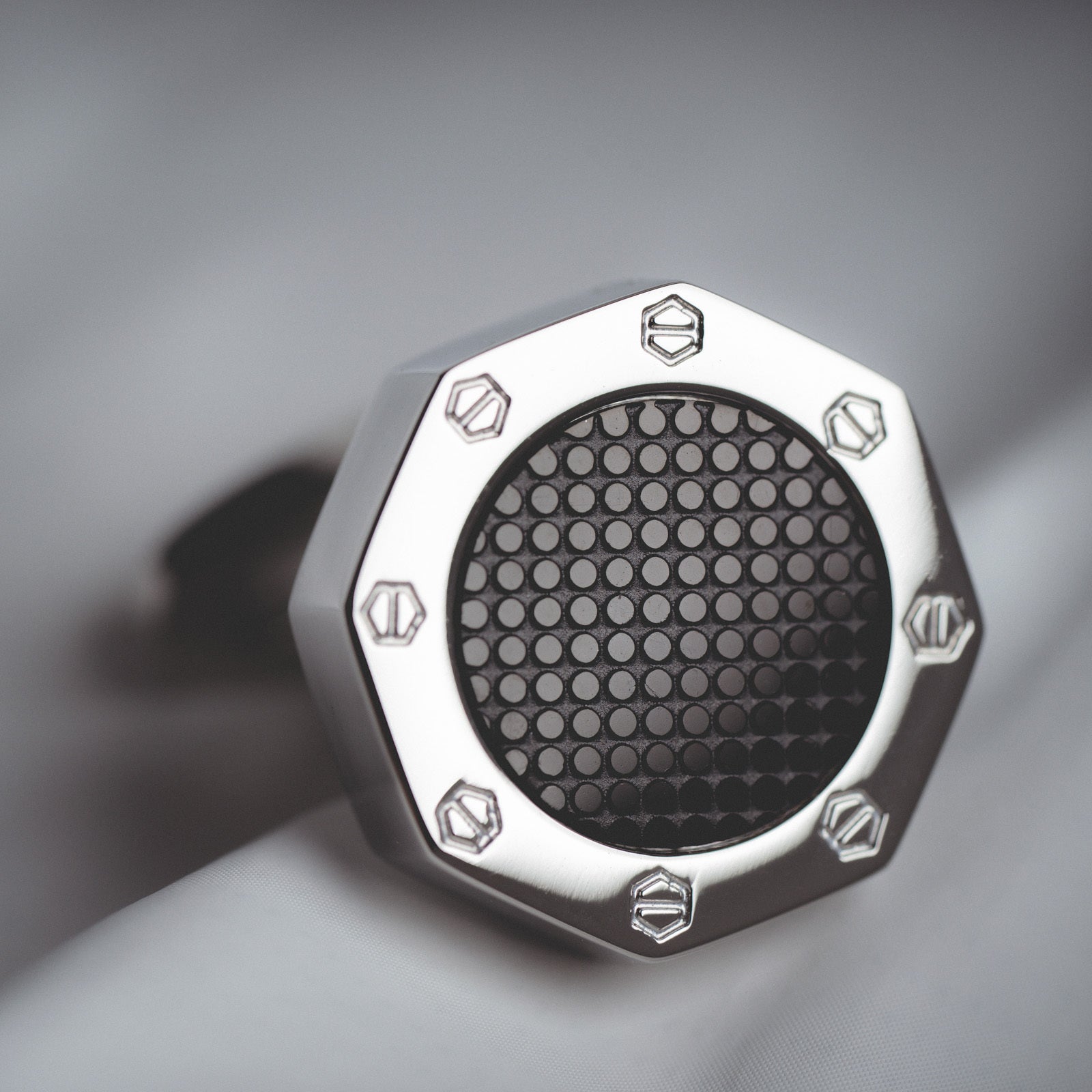 Full View of French Silver Black Cufflinks for Men’s Business and Casual Wear
