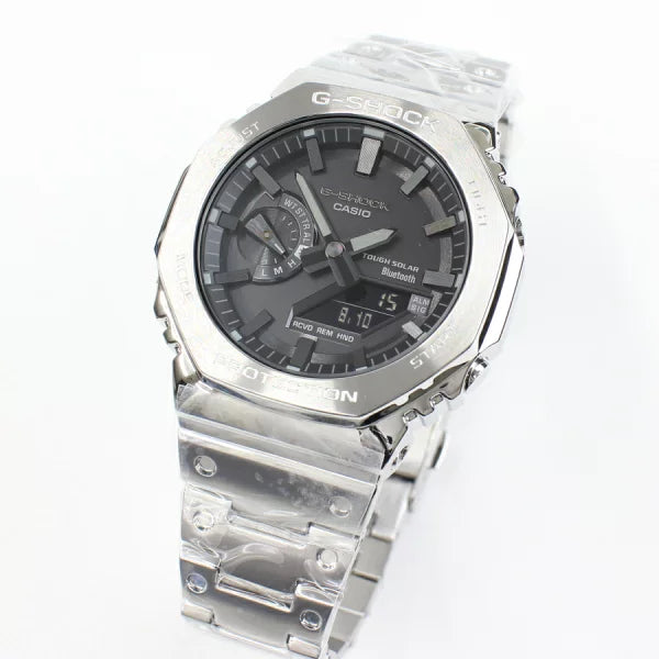 G-SHOCK GM-B2100D-1AJF full-metal watch with octagonal bezel, showcasing rugged elegance.