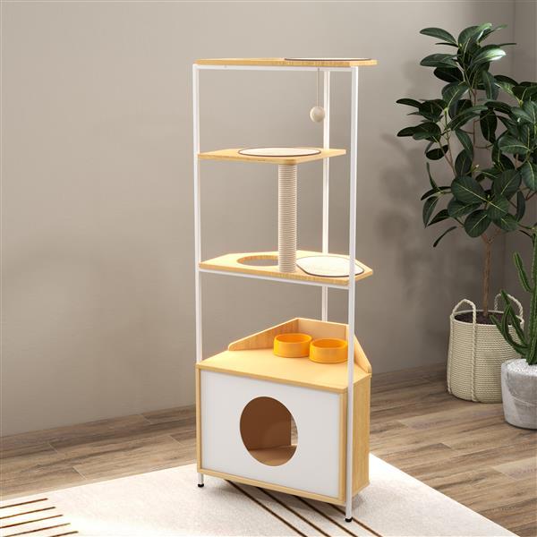 Corner cat condo with modern design ideal for small apartments