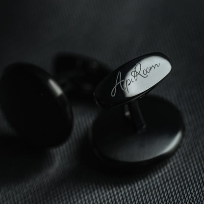 Elegant Black Cufflinks Packaged in Premium Gift Box