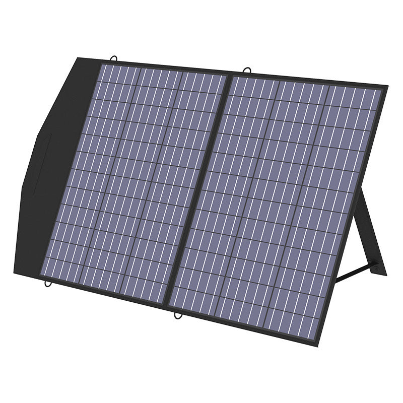 200W folding solar panel set up outdoors for efficient off-grid energy generation.