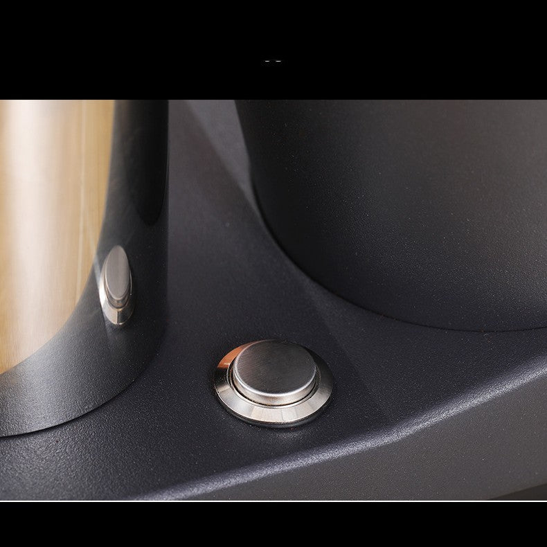 Close-up of the infinite fine-tuning grinding disc for precise coffee grinding adjustments.