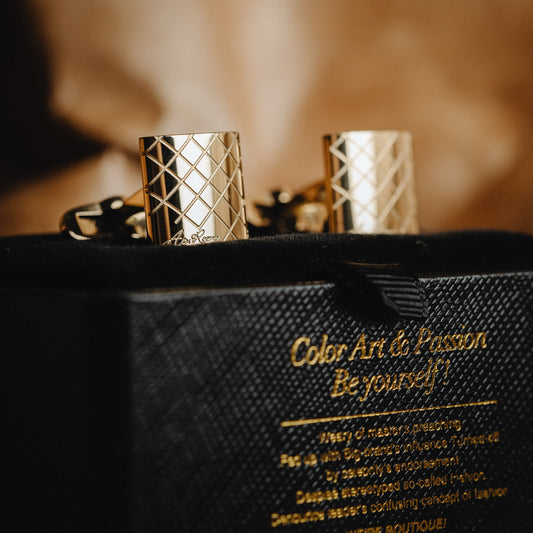 Full View of French Gold Cufflinks for Business and Casual Wear