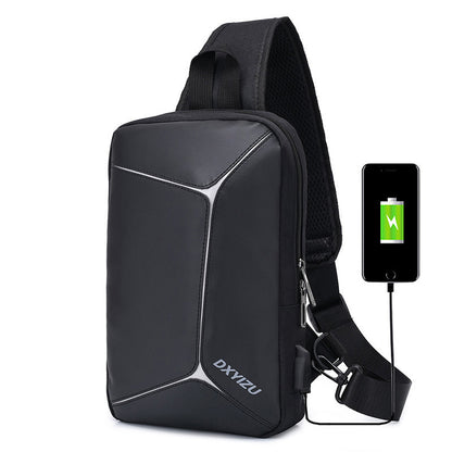 Color block design details on men's anti-theft bag