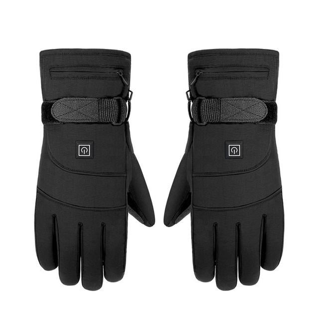 Heated gloves made from nylon and cotton for a comfortable and secure fit.