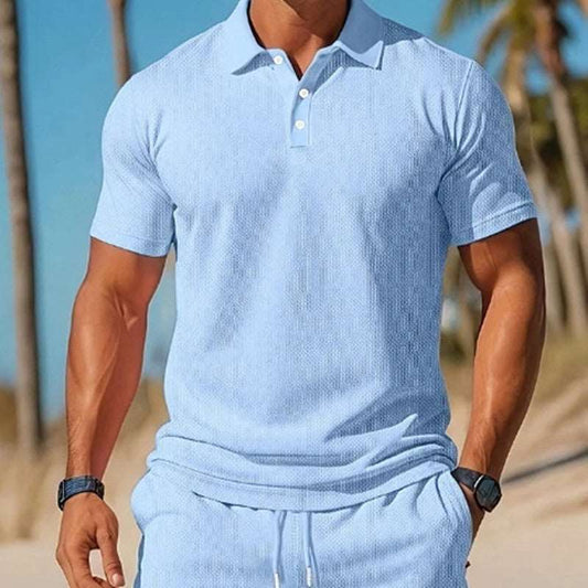 Bold Comfort Polo Set – Short Sleeve Shirt & Shorts for Modern Men